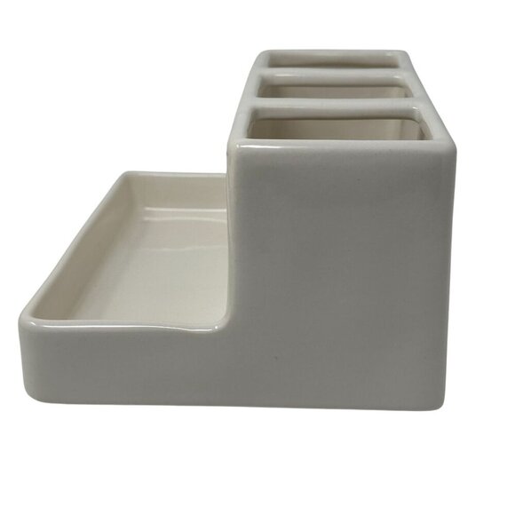 Rae Dunn Ceramic THINGS Organizer Desk Caddy Pen Holder Kitchen Office College - Picture 3 of 12